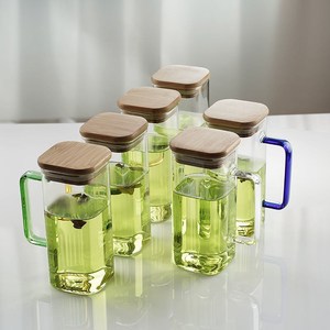 Mug carré en verre 17 oz pour café chaud/froid, résistant à la chaleur et portable, design moderne et mignon pour les fêtes - Product Image 3