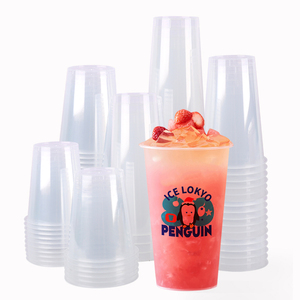 LOKYO 16 24 32 oz Transparent pp injection disposable smoothie milktea bubble tea plastic cups