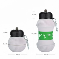 Ballons de football et de billard écologiques, bouteilles d'eau pour enfants, sans BPA, légères, réutilisables, 550 ml