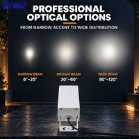 Lampe de jardin LED carrée extérieure SMD IP65 à tête orientable 90 degrés haut/bas, diffuseur en aluminium et verre pour aménagement paysager, façade, patio