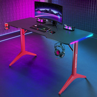 Escritorio Gaming RGB Negro Moderno de Diseño Nuevo al por Mayor para Oficina en Casa, Mesa de Computadora Personalizada, Mesa de Juego Personalizada, Escritorio de Trabajo