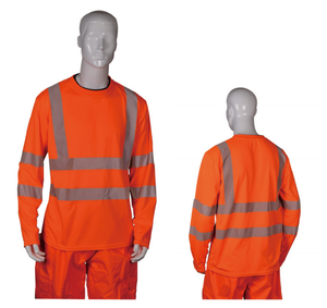 Camiseta de Seguridad de Alta Visibilidad con Mangas Largas Reflectantes EN ISO 20471 ANSI 107, 100% Poliéster Puro - Product Image 2