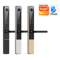 Serrure intelligente numérique WiFi TTlock Tuya étanche avec empreinte digitale, mot de passe et carte, pour porte coulissante en verre, idéale pour la maison