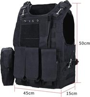 Gilet tactique camouflage imperméable réglable, vêtement léger en Oxford, protection de sécurité en plein air, noir