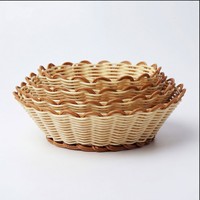 Panier à pain ovale en paille synthétique PP tressé à la main, panier de service et de rangement pour aliments et fruits, idéal pour la cuisine et les restaurants