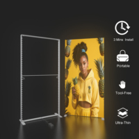 Boîte à lumière suspendue en aluminium avec cadre LED rétroéclairé en tissu de haute qualité, luminosité élevée 6500K, impressions recto-verso, publicité durable