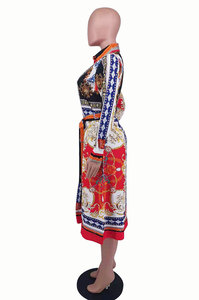 Falda Floral para Mujer Africana, Primavera y Verano, Nuevo Vestido Largo <span class=keywords><strong>de</strong></span> Manga Larga para Mujer - Product Image 4
