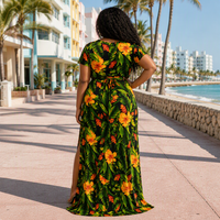 Robe longue de vacances à imprimé floral personnalisée en gros, taille plus