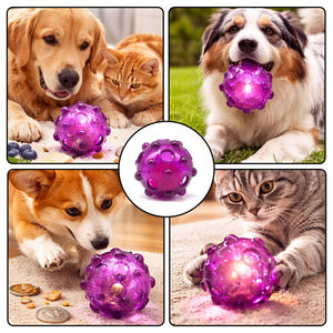 Jouet interactif pour chien avec lumière LED, balle en TPR à roulement automatique, rechargeable par USB, pour divertissement nocturne en extérieur - Product Image 5