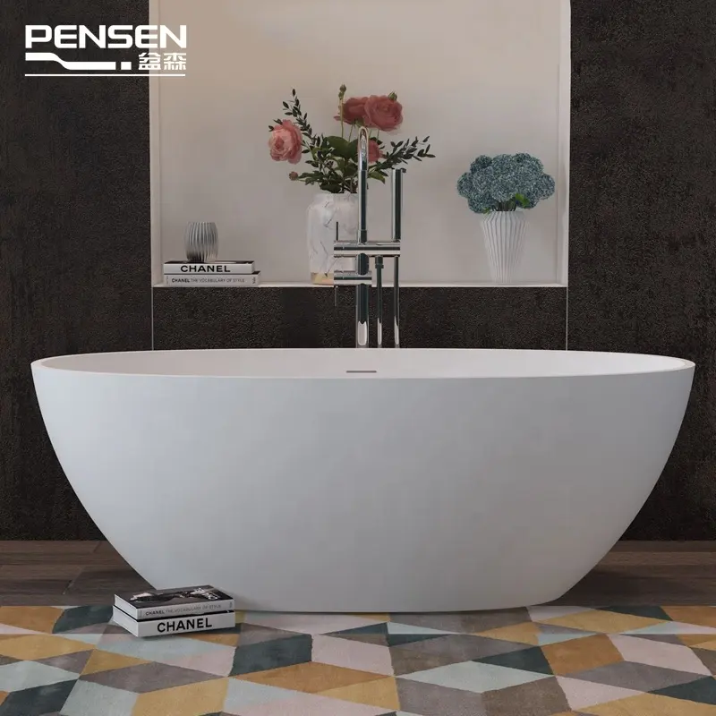 Vasca da bagno di lusso ovale ad angolo per bagno indipendente dal Design moderno in acrilico