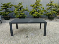 Ensemble de salle à manger d'extérieur moderne Sigma 9 pièces en aluminium style ferme avec table rectangulaire, 8 chaises et coussins (Chine) pour salon