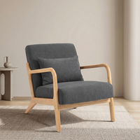 Fauteuil en velours et bois, style moderne et nordique, de luxe, pour salon, restaurant, café, hôtel, fauteuil d'appoint