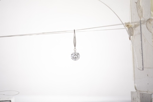 Pendientes Colgantes de Oro Rosa con Diamantes Redondos de 10K, Joyería de Moda para Mujer - Product Image 2