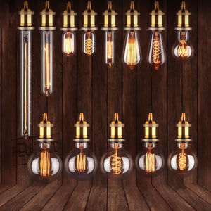 Ampoules de style <span class=keywords><strong>Thomas</strong></span> <span class=keywords><strong>Edison</strong></span> antique 25W 40W 60W, ampoules suspendues A19 ST64 ST58 T185 T30 T45 G80 G95 G125, ampoules <span class=keywords><strong>Edison</strong></span> vintage - Product Image 1