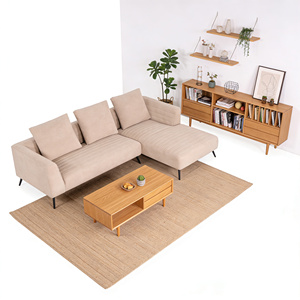 Sofá Modular en Forma de L que Ahorra Espacio, Conjunto Seccional <span class=keywords><strong>Reversible</strong></span> con Chaise Longue, <span class=keywords><strong>Relleno</strong></span> de Esponja y Cubierta de Terciopelo para Sala de Estar de Apartamento - Product Image 4