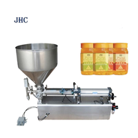 Machine de remplissage semi-automatique pneumatique à tête unique pour pâtes, sauces, confitures, jus, miel, crèmes en bouteilles en verre, garantie 1 an