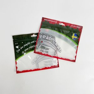 Resealable Zipper Euro Hole Fish Lure Bag Packaging Pouch Customized Soft Plastic Bait Bags for Fishing - Product Image 1