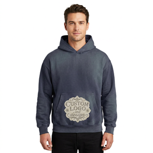 Hoodie sur mesure coupe oversize épaules tombantes coupe carrée broderie vieillie délavage vintage détails strass MOQ 10 - Product Image 1