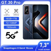 Nuevo Teléfono Inteligente GT 30 Pro 5G de 7.3 Pulgadas, 16GB+1TB, Deca Core, Android 15, GPS, Reconocimiento Facial, Desbloqueado, Venta Global