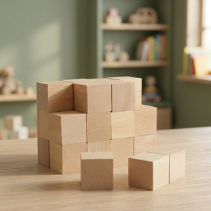 Bloques de Construcción de Madera Natural sin Acabado, Cubos de Madera Lisos, Personalizables, Bloques Educativos DIY para Niños y Manualidades - Product Image 4