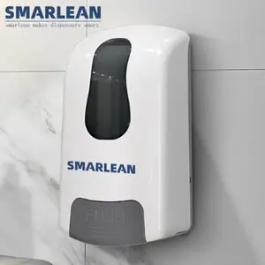 Smarlean H4 수동 비누 디스펜서 욕실 플라스틱 블랙 조정 용량 일회용 가방 터치 1000ml 액체 비누 디스펜서
