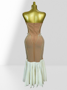 Nuevo Vestido de Sirena Blanco con Cuentas Exquisitas para Mujer, Vestido de Fiesta Elegante y <span class=keywords><strong>Sexy</strong></span>, Llegada de Nueva Colección 2026 - Product Image 3