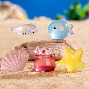 CHENXI Animaux marins scintillants en résine, artisanat DIY, mini-poulpe, décoration de paysage pour aquarium, accessoires en résine - Product Image 3