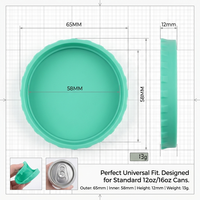 Couvre-boîtes en silicone anti-fuite réutilisables de qualité alimentaire pour canettes de bière et de soda LFGB FDA Logo personnalisé Vente en gros OEM personnalisé