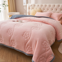 Ensemble de literie en gros Couette de luxe 4 pièces Ensemble de couette drap plat Ensemble de couette d'hiver en flanelle