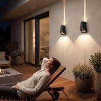 Applique murale LED en aluminium moulé sous pression 2/4 voies IP65 pour villa, cour, hôtel, projet paysager commercial