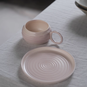 Tasse à café et soucoupes de 9 oz en céramique porcelaine grande poignée tasses à café personnalisées tasse à cappuccino et soucoupe tasses vintage pour café - Product Image 4