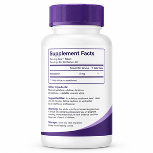 Offre Spéciale – Comprimés de Mélatonine Liposomale Végétalienne Naturelle à Faible Teneur en Sucre et Sans Gluten pour Adultes, 3mg/5mg/10mg, Aide au Sommeil, 60 Comprimés - Product Image 6