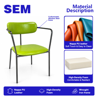 Chaise de salle à manger en cuir SEM Nordic Design avec structure en fer - Chaise individuelle pour café, hôtel, restaurant - Vente en gros