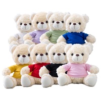 Jouet en peluche classique en coton PP 30 cm Ours en peluche avec t-shirt blanc Logo personnalisé pour souvenirs d'entreprise