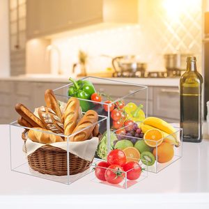 Custom Lucite bianco Buffet frutta Riser Display Buffet acrilico ciotole Buffet piatti alzata Set - Product Image 3