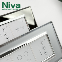 Interrupteurs muraux intelligents à panneau de verre Niva, variateurs modulaires, commande sans fil Wi-Fi pour maison intelligente