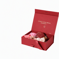 Boîte pliante magnétique en carton recyclable laminé brillant avec logo personnalisé, emballage de luxe pour cadeau de mariage