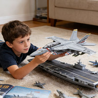 Modèle d'avion de chasse à construire soi-même 1/72, jouets en blocs de construction, avion de chasse F/A-18F Super Hornet de l'armée de l'air, kit d'avion 3D pour enfant