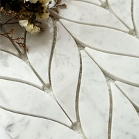 Mosaïque de marbre en forme de feuille, style européen, pour murs intérieurs, sols extérieurs, villas, cuisines, parquet, 6 mm d'épaisseur, pour piscine