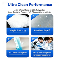 Lingettes non pelucheuses Xinkewei pour salles blanches, lingettes en polyester haute absorption pour laboratoires et ateliers électroniques