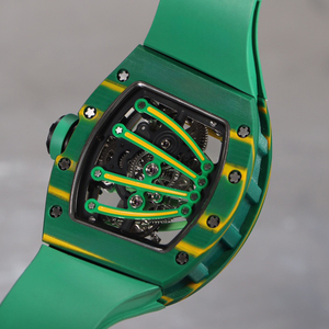 Nouvelle Montre Mécanique de Luxe Sportive en Fibre de Carbone pour Homme 2026, Haute Qualité, 41mm, Édition Limitée RM5901, Bracelet en Caoutchouc Vert, Style Business - Product Image 6