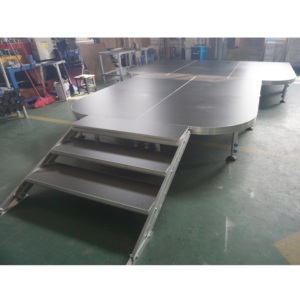 Scène télescopique portable en aluminium pour extérieur, avec montage facile et surface antidérapante, idéale pour mariages et événements intérieurs/extérieurs - Product Image 2