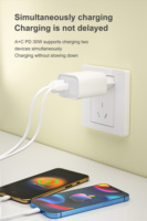 Chargeur rapide US avec adaptateur secteur USB A+C pour iPhone, accessoires de chargeur Dodge, certifié ETL FCC, usine OEM ODM