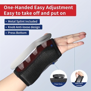 Attelle de poignet réglable en dentelle souple avec bouton de réglage pour le soutien du canal carpien, l'arthrite et la tendinite - Product Image 2