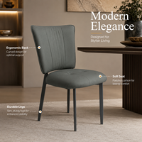 Chaise de salle à manger ergonomique moderne avec siège rembourré doux et pieds fins durables, chaise d'appoint élégante et rembourrée pour la maison et les restaurants