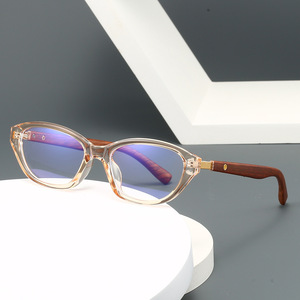 Nuovi <span class=keywords><strong>Occhiali</strong></span> Unisex Ultra-Leggeri di Alta Qualità con Montatura Ovale a Forma di <span class=keywords><strong>Gatto</strong></span> in Legno Anti-Luce Blu per Lettura - Product Image 1