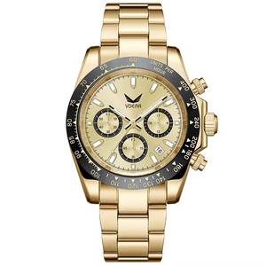 Reloj de Cuarzo Cronógrafo Luminoso con Fecha para Hombre, Reloj de Acero Inoxidable con Logotipo Personalizado, Reloj de Oro para Hombre - Product Image 1