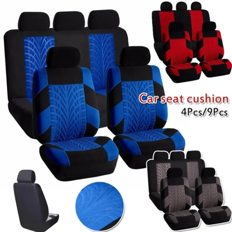 Set Seat Cover Auto 9pcs Full Set Custom Car Seat Cover Universal Fit Airbag Compatible For Auto SUV Truck