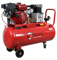 Kompresor Udara Bertenaga Bensin 3HP 100L 2 Silinder Portabel, Kompresor Udara Piston Berpenggerak Mesin Bensin untuk Pekerjaan Luar Ruangan