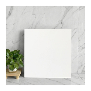 Carreaux rustiques en grès émaillé 60x60cm Blanc pur Imperméable Porcelaine unie pour Chambre et Villa - Product Image 2